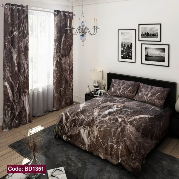 ست  روتختی و پرده کد BD1351 برند دکو