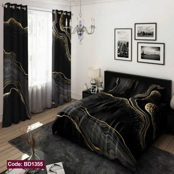 ست  روتختی و پرده کد BD1355 برند دکو