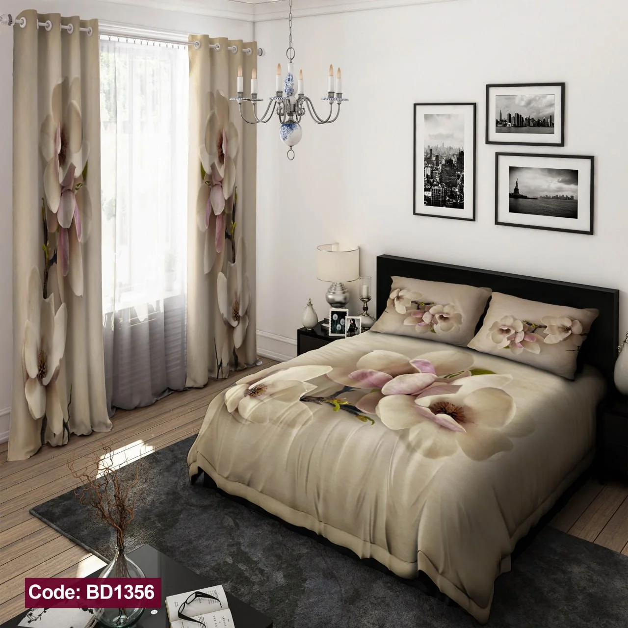 ست روتختی و پرده کد BD1356 برند دکو BD1356 1