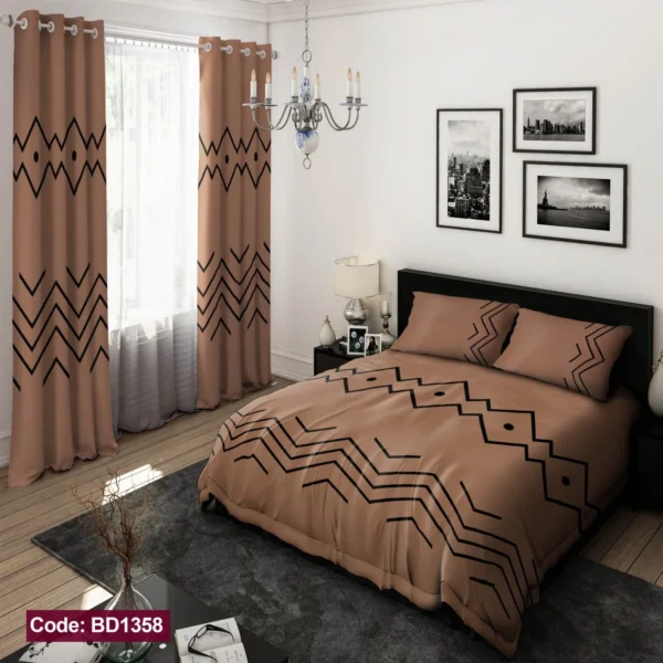 ست  روتختی و پرده کد BD1358 برند دکو