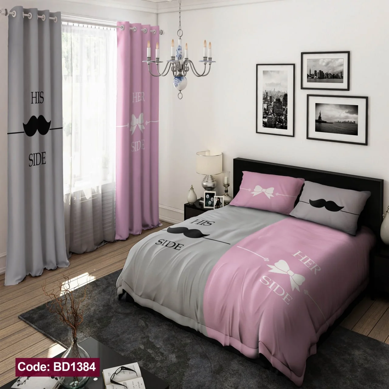 ست روتختی و پرده کد BD1384 برند دکو BD1384 1