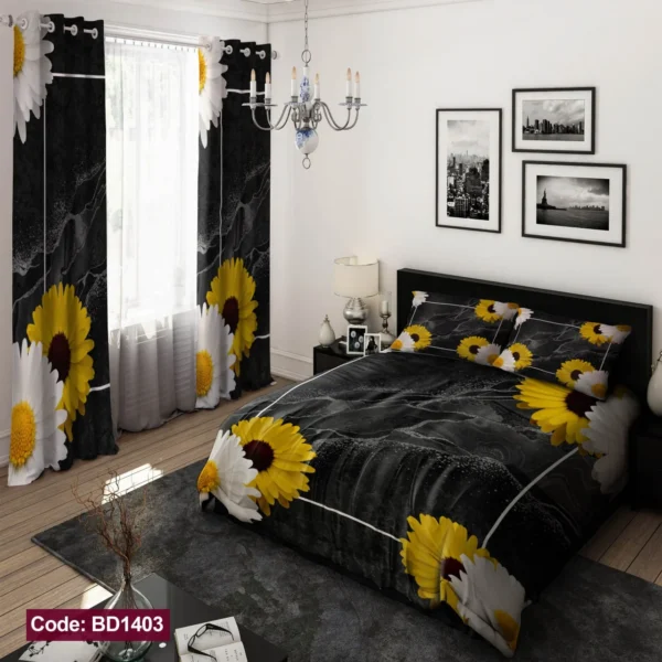 ست  روتختی و پرده کد BD1403 برند دکو