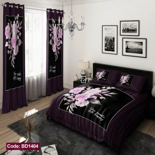 ست  روتختی و پرده کد BD1404 برند دکو
