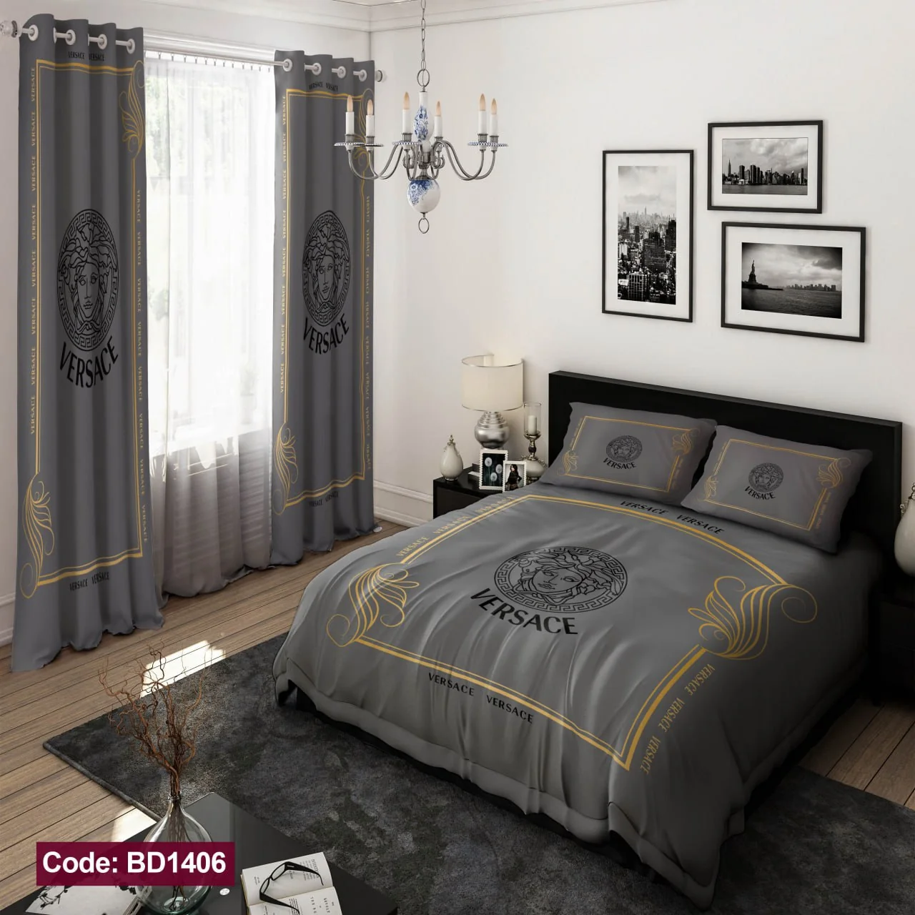 ست روتختی و پرده کد BD1406 برند دکو BD1406 1