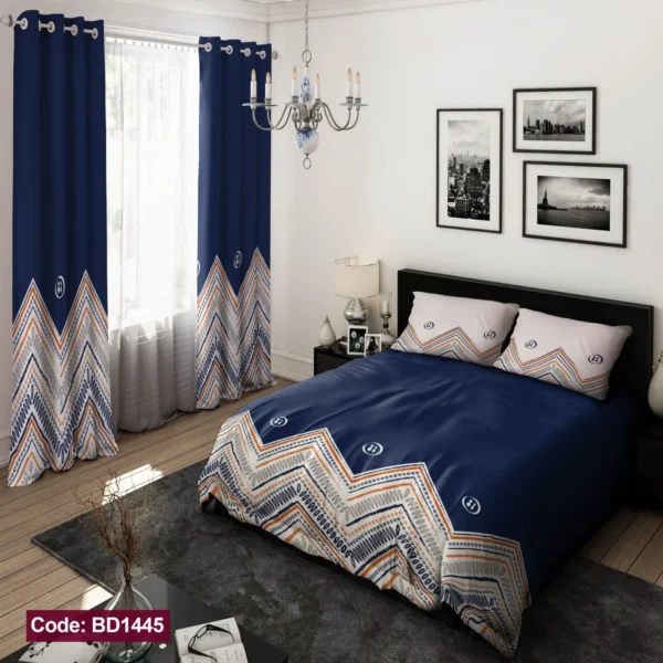 ست  روتختی و پرده کد BD1445 برند دکو
