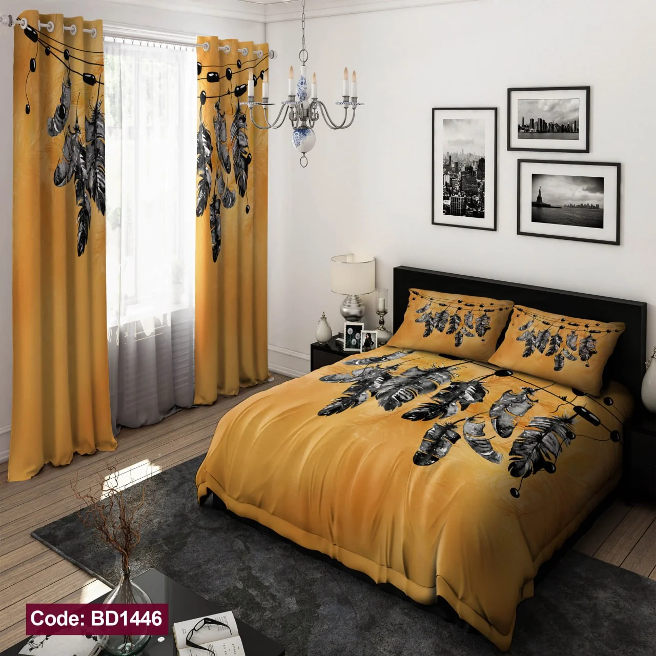 ست روتختی و پرده کد BD1446 برند دکو BD1446 1