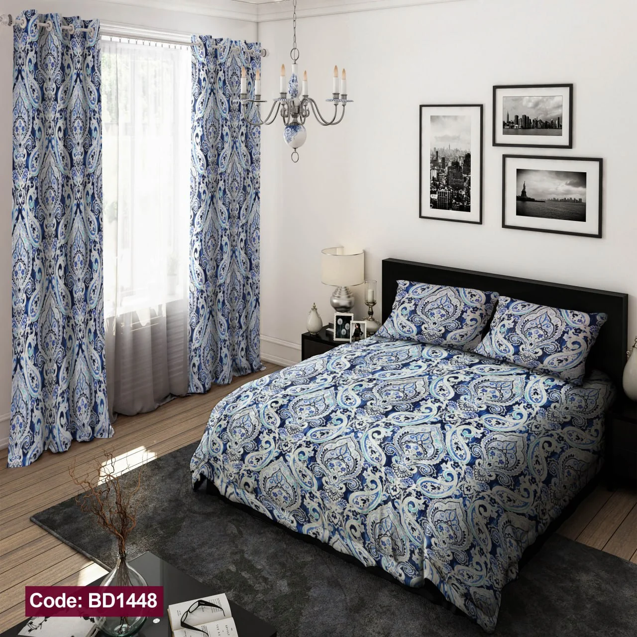 ست روتختی و پرده کد BD1448 برند دکو BD1448 1