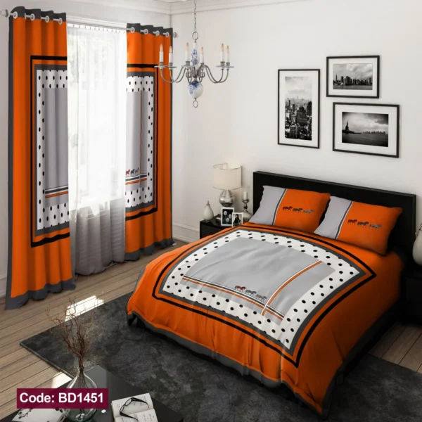 ست  روتختی و پرده کد BD1451 برند دکو