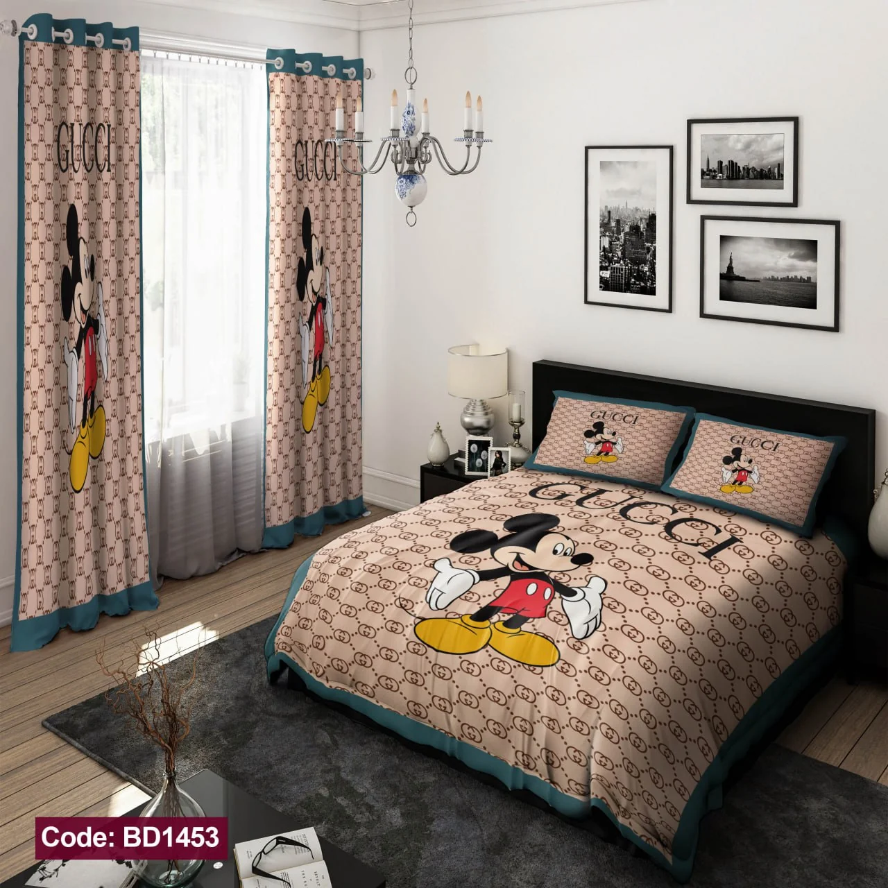 ست روتختی و پرده کد BD1453 برند دکو BD1453 1