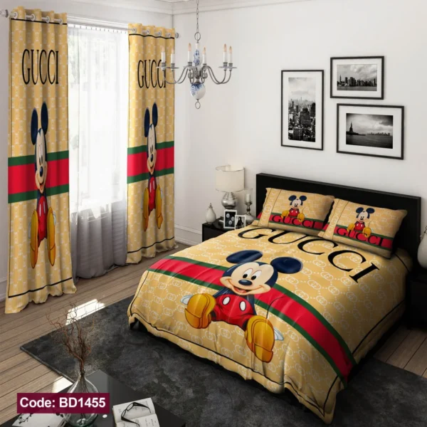 ست  روتختی و پرده کد BD1455 برند دکو