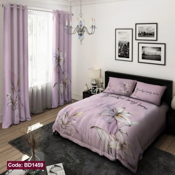 ست  روتختی و پرده کد BD1459 برند دکو