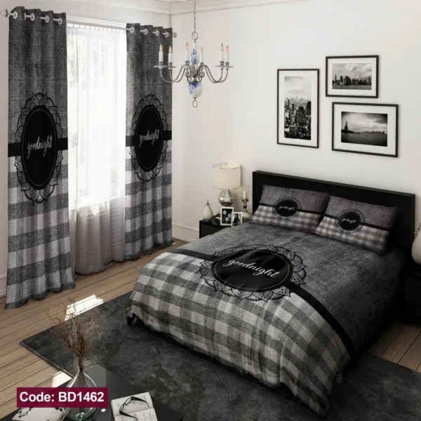 ست  روتختی و پرده کد BD1462 برند دکو