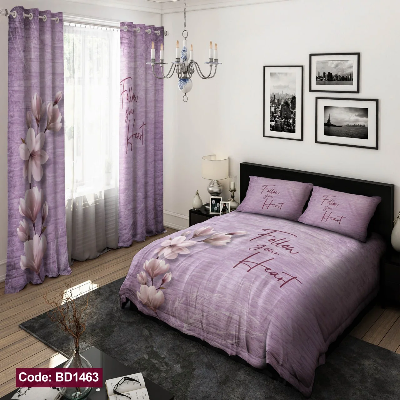 ست روتختی و پرده کد BD1463 برند دکو BD1463 1
