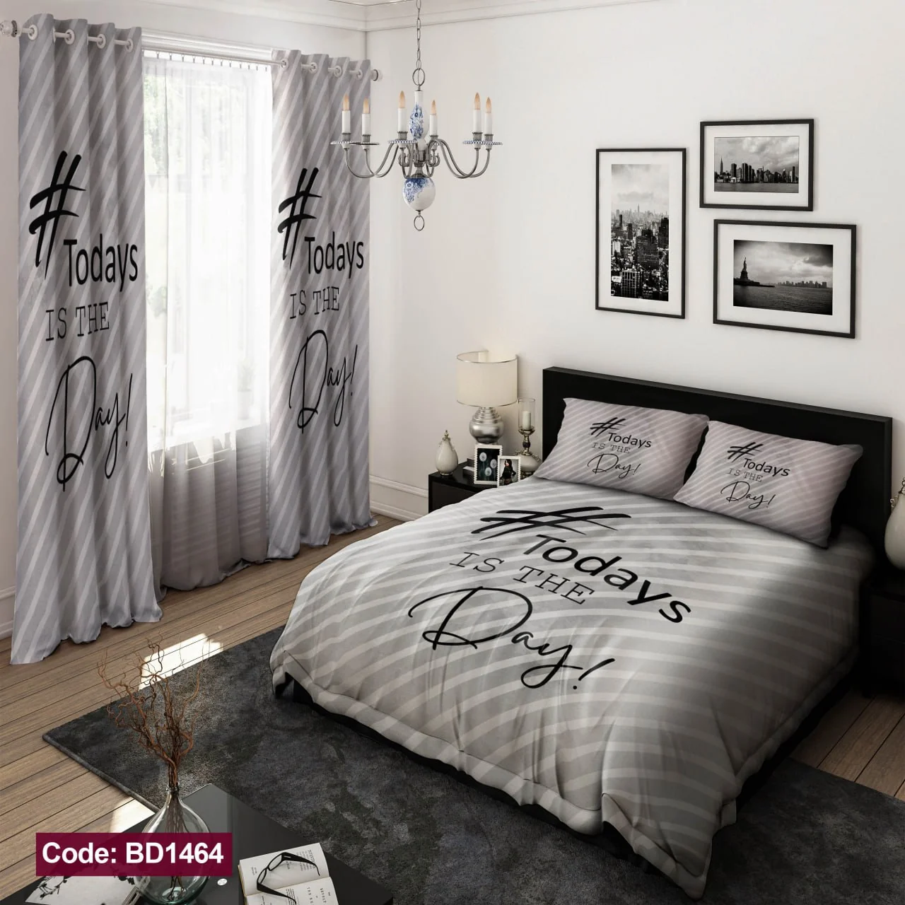 ست روتختی و پرده کد BD1464 برند دکو BD1464 1