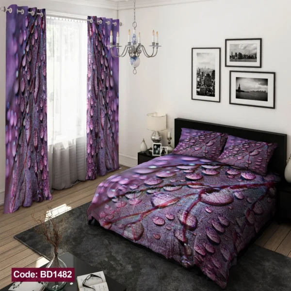 ست  روتختی و پرده کد BD1482 برند دکو