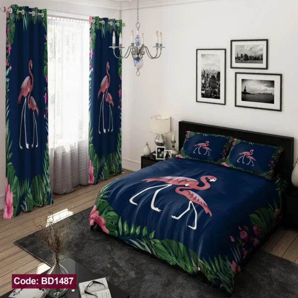 ست  روتختی و پرده کد BD1487 برند دکو