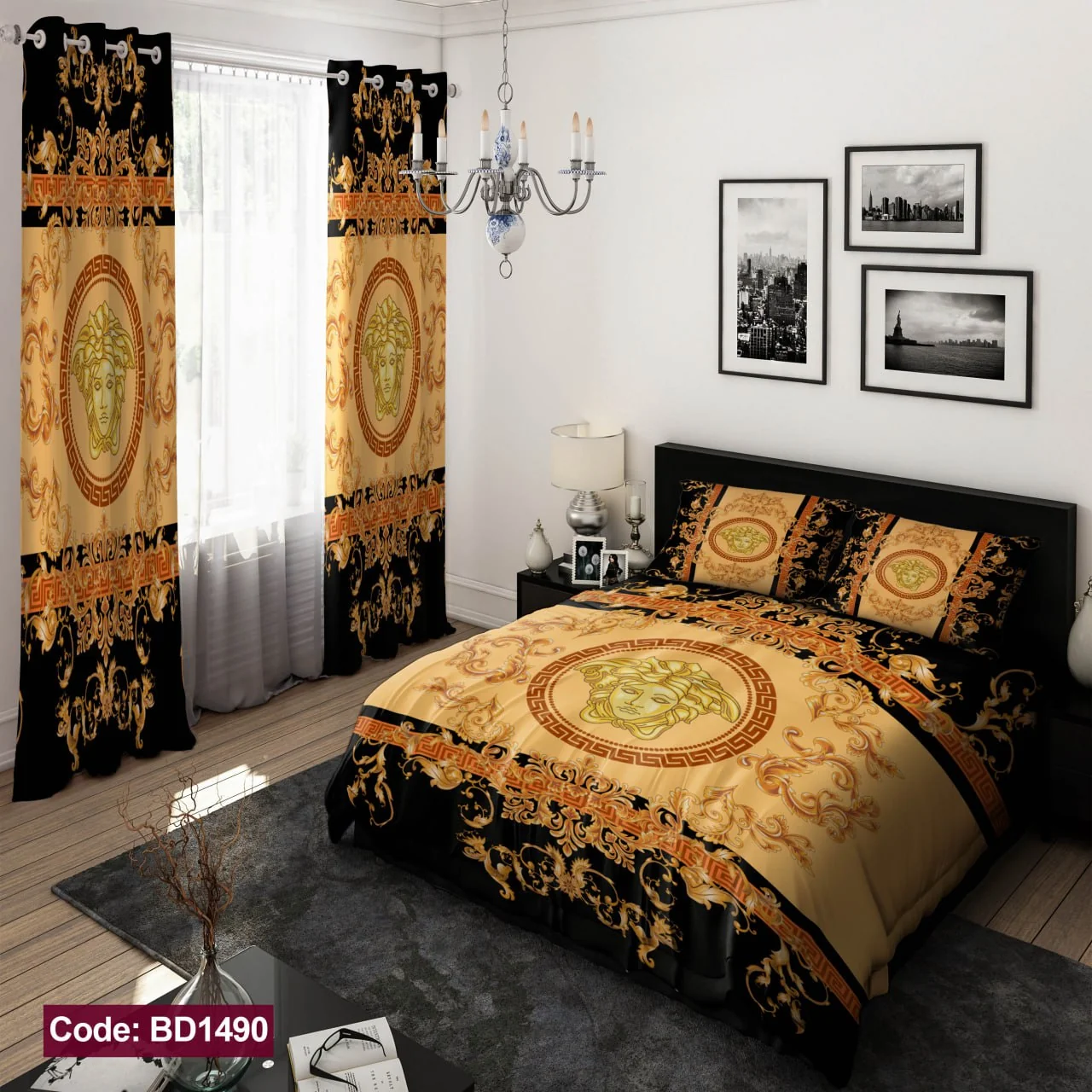 ست روتختی و پرده کد BD1490 برند دکو BD1490 1