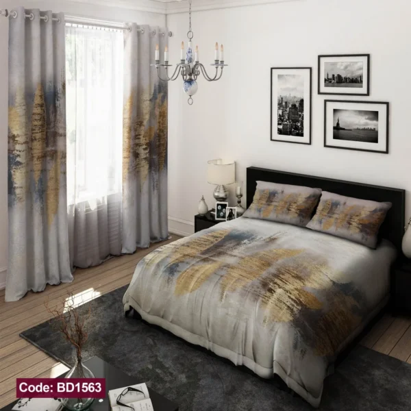ست  روتختی و پرده  کد BD1563 برند دکو