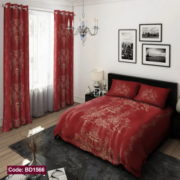ست  روتختی و پرده  کد BD1566 برند دکو