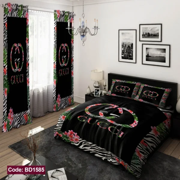ست  روتختی و پرده  کد BD1585 برند دکو