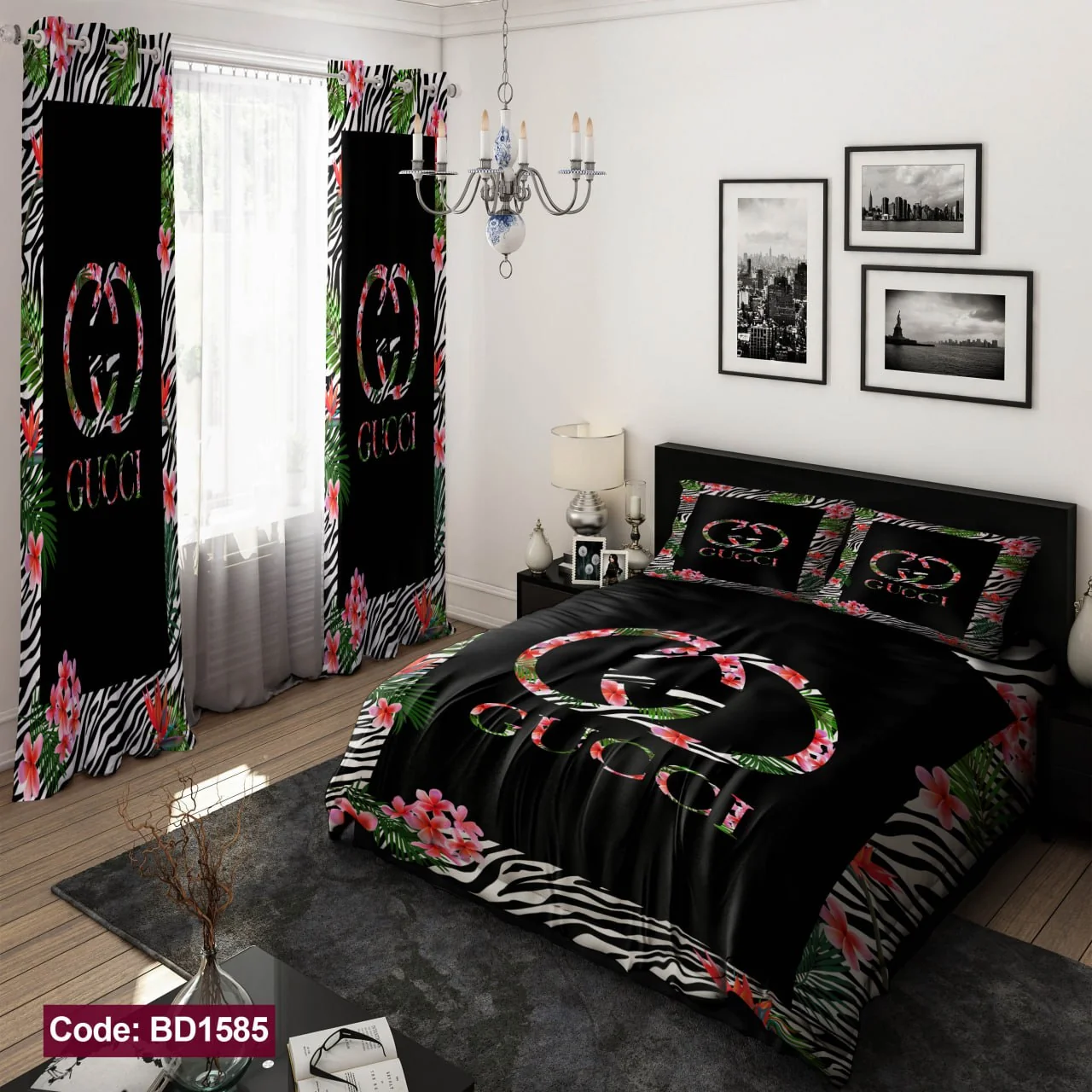 ست روتختی و پرده کد BD1585 برند دکو BD1585 1