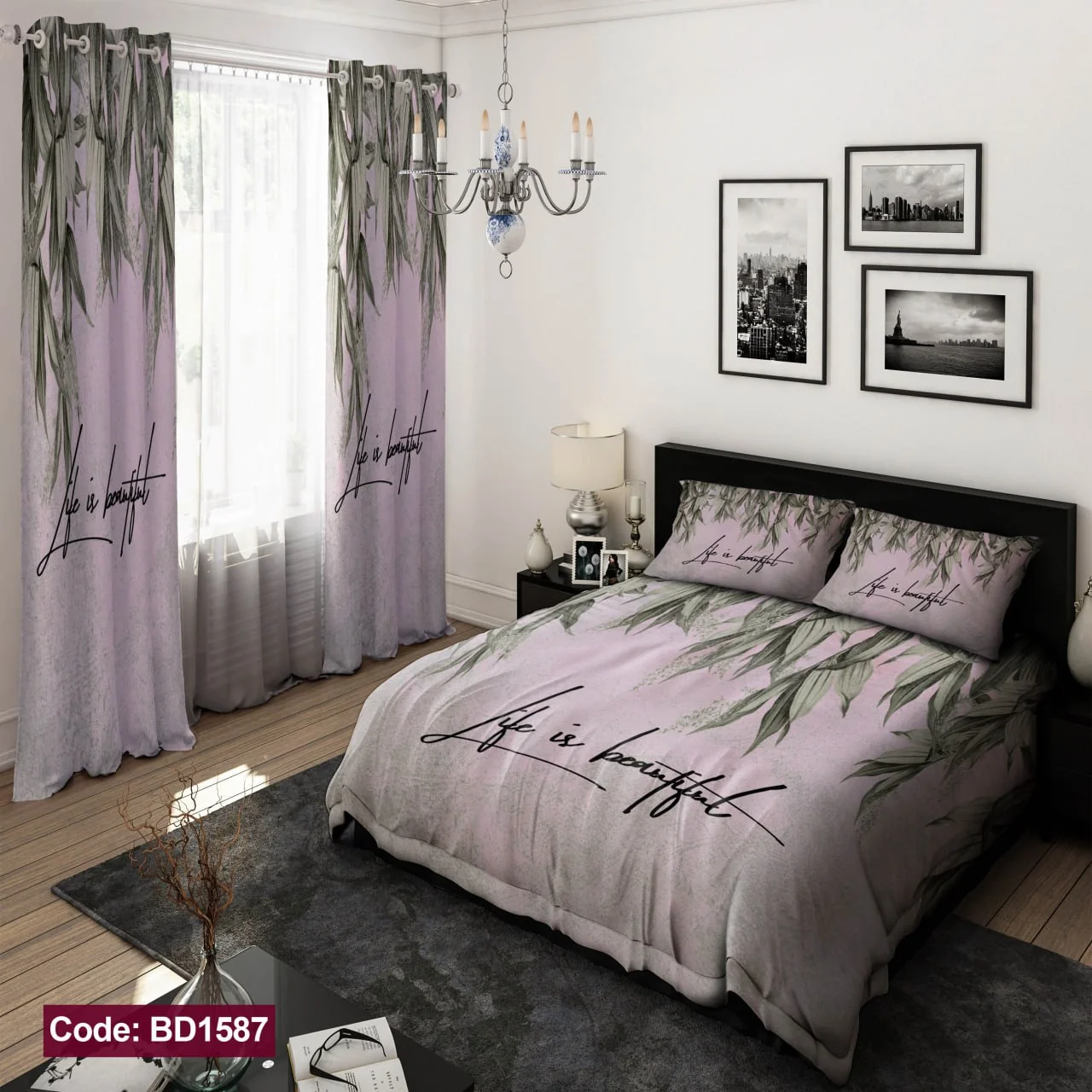 ست روتختی و پرده کد BD1587 برند دکو BD1587 1