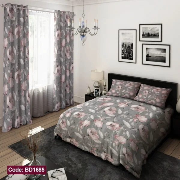 ست  روتختی و پرده کد BD1685 برند دکو