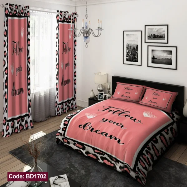 ست  روتختی و پرده کد BD1702 برند دکو