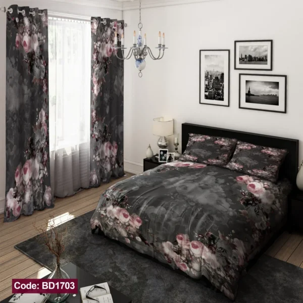 ست  روتختی و پرده کد BD1703 برند دکو