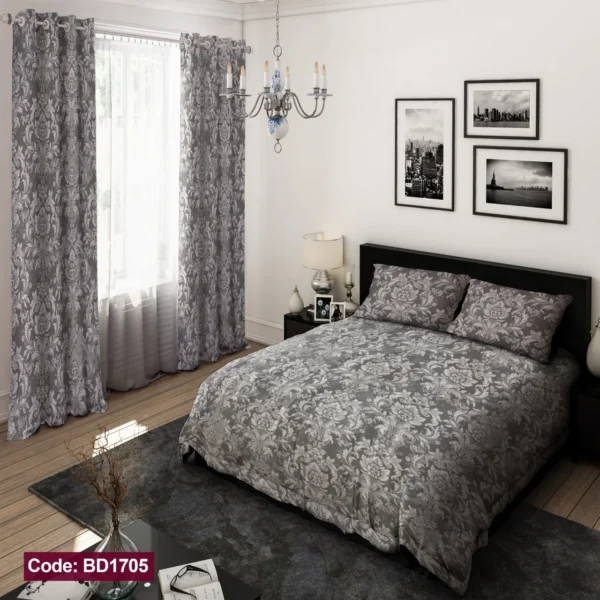 ست  روتختی و پرده کد BD1705 برند دکو