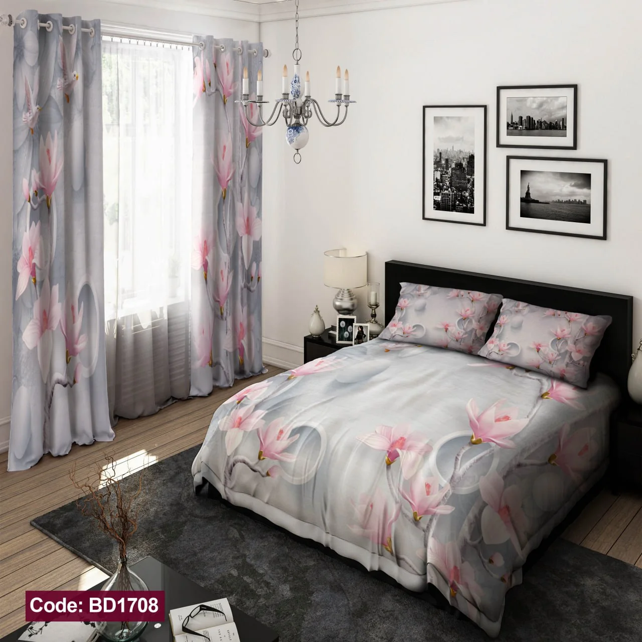 ست روتختی و پرده کد BD1708 برند دکو BD1708 1