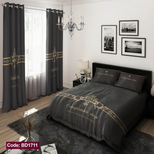 ست  روتختی و پرده کد BD1711 برند دکو