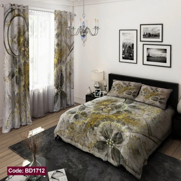 ست  روتختی و پرده کد BD1712 برند دکو