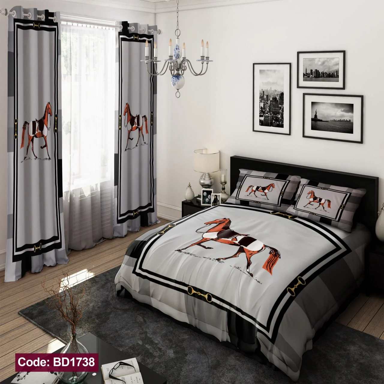 ست روتختی و پرده کد BD1738 برند دکو BD1738 1