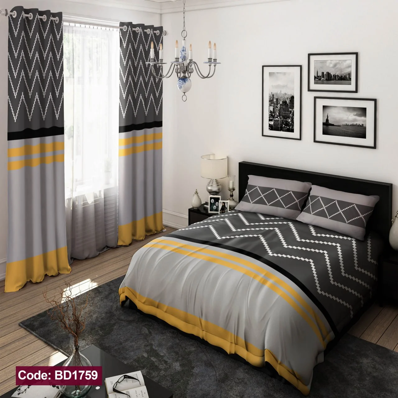 ست روتختی و پرده کد BD1759 برند دکو BD1759 1
