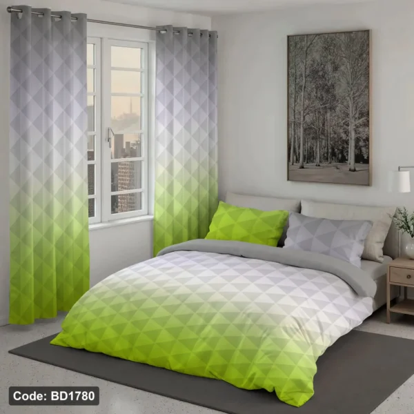 ست  روتختی و پرده کد BD1780 برند دکو