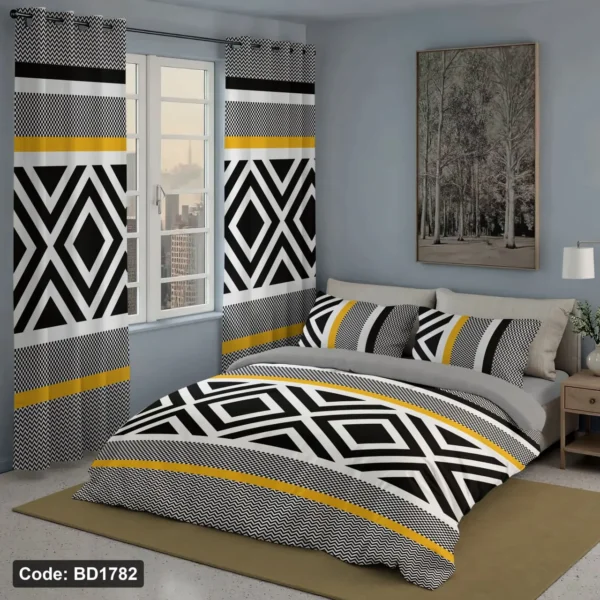 ست  روتختی و پرده کد BD1782 برند دکو