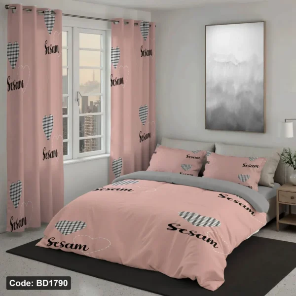ست  روتختی و پرده کد BD1790 برند دکو