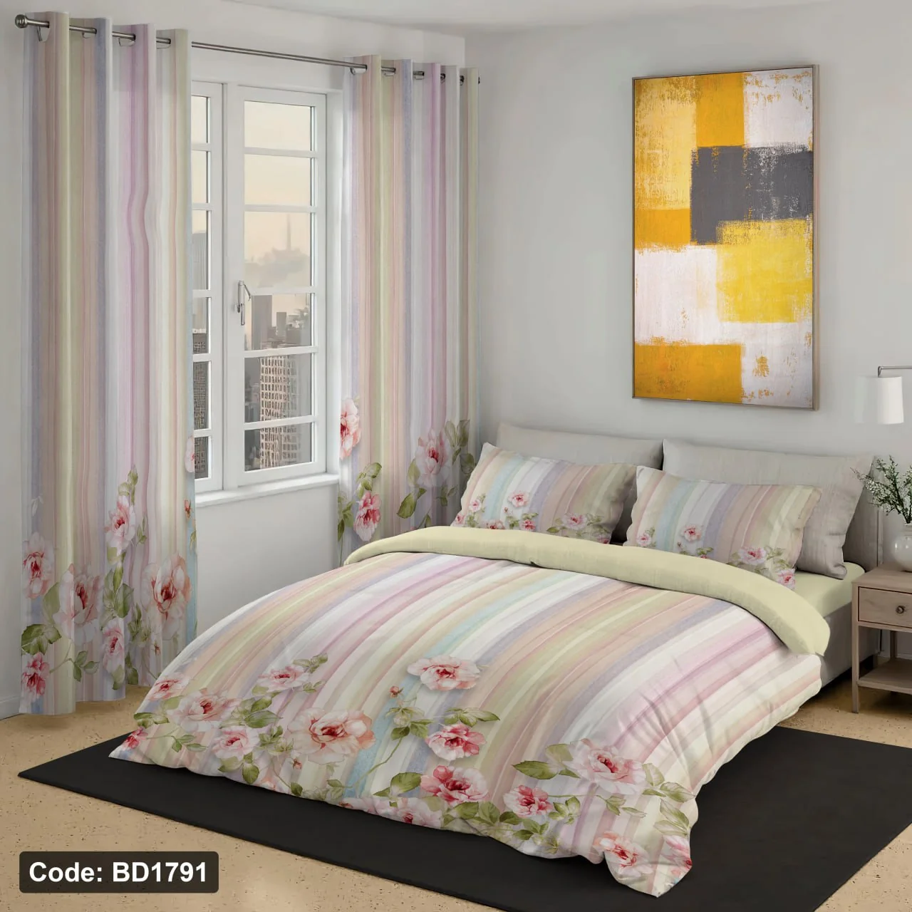 ست روتختی و پرده کد BD1791 برند دکو BD1791 1