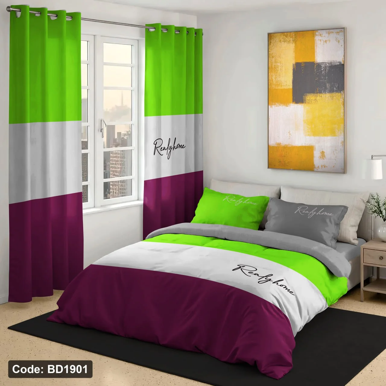 ست روتختی و پرده کد BD1901 برند دکو BD1901 1