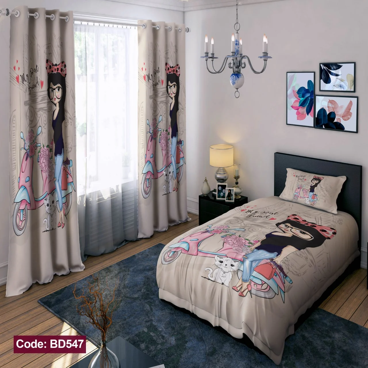 ست روتختی و پرده کد BD547 BD547 1