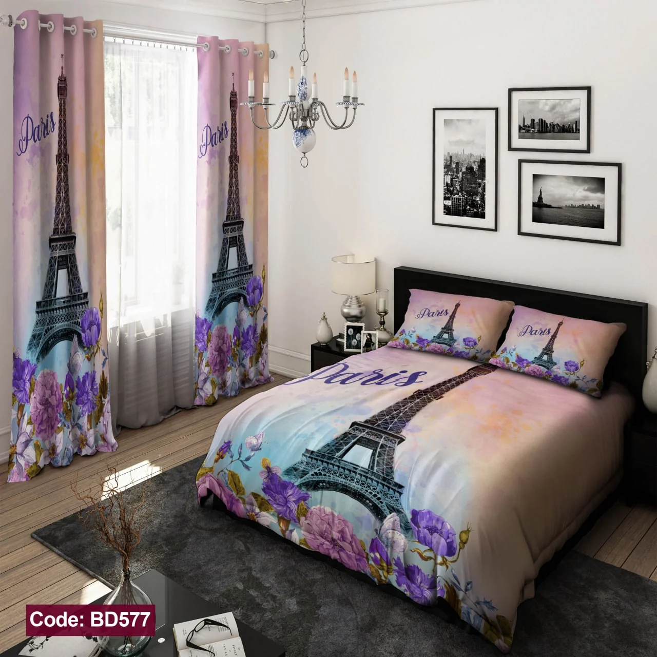 ست روتختی و پرده کد BD577 برند دکو BD577 1