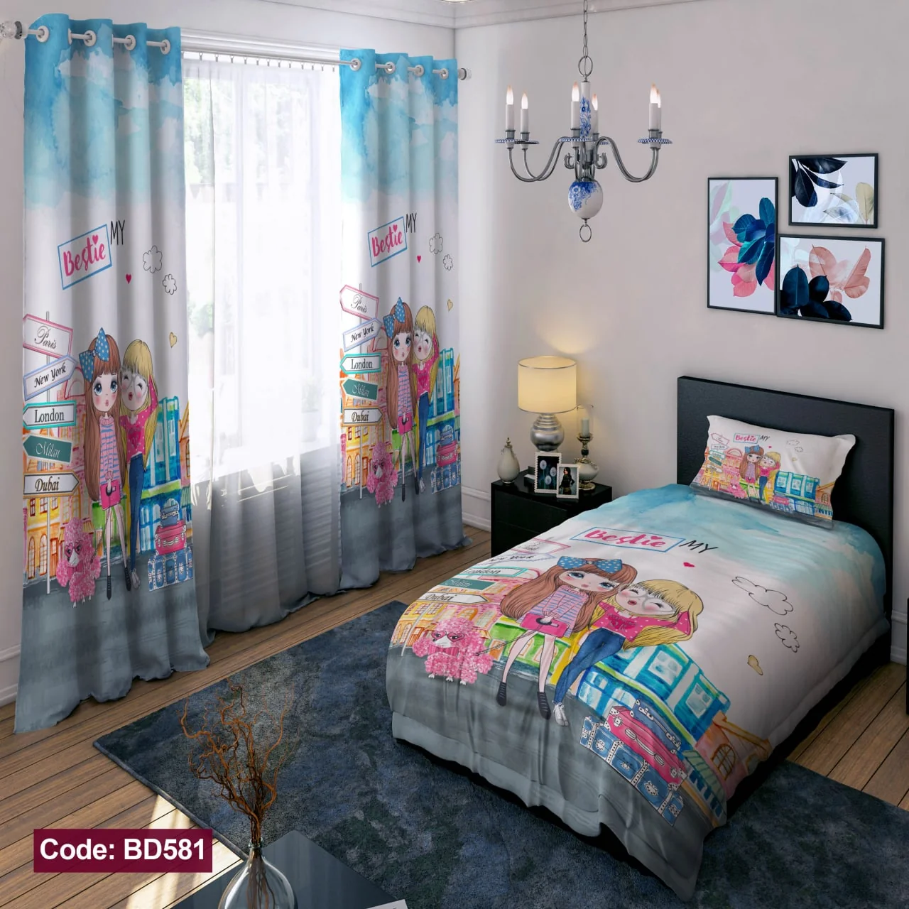 ست روتختی و پرده کد BD581 BD581 1
