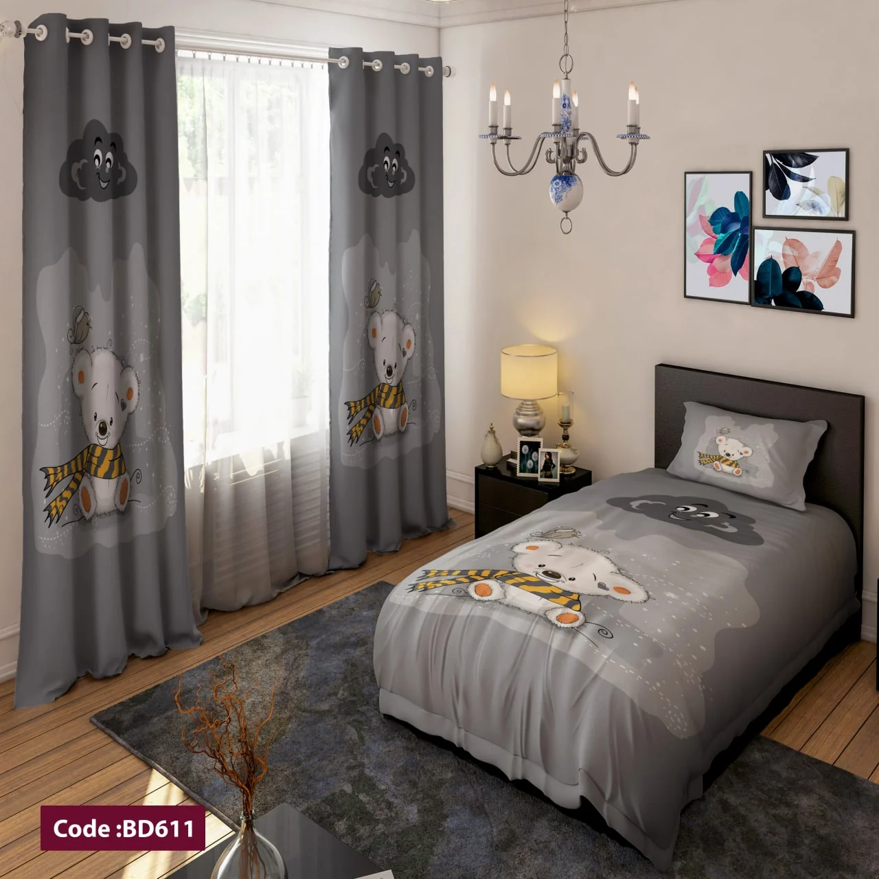 ست روتختی و پرده کد BD611 BD611 1