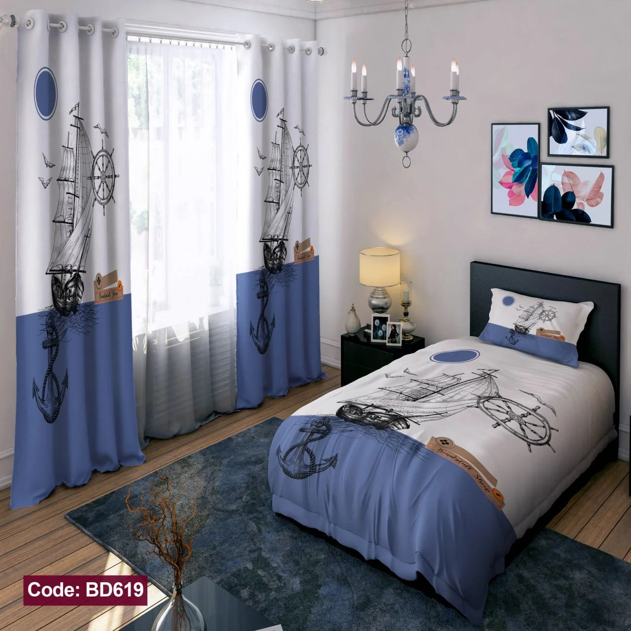 ست روتختی و پرده کد BD619 BD619 1