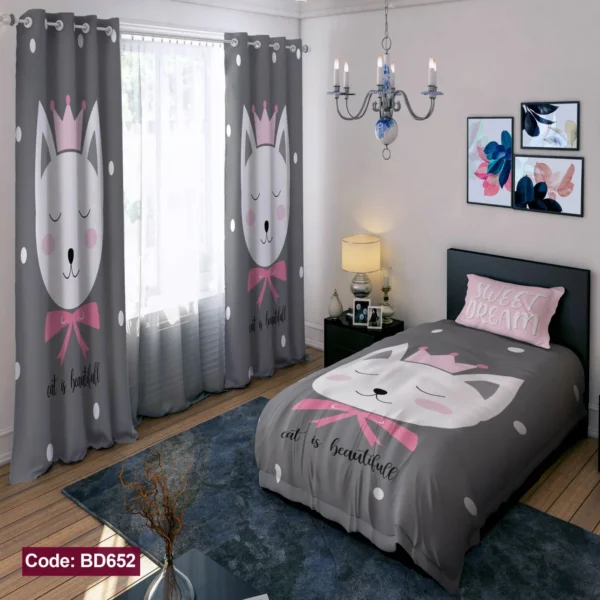 ست روتختی و پرده کد BD652 برند دکو