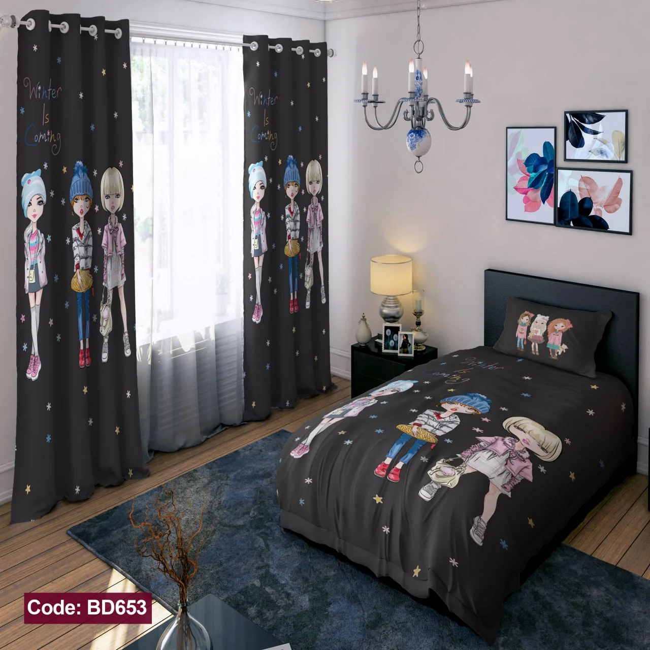 ست روتختی و پرده کد BD653 برند دکو BD653 1