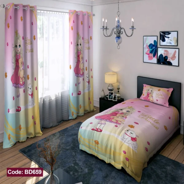 ست روتختی و پرده کد BD659 برند دکو