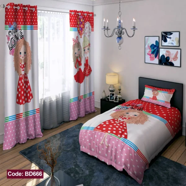 ست روتختی و پرده کد BD666 برند دکو
