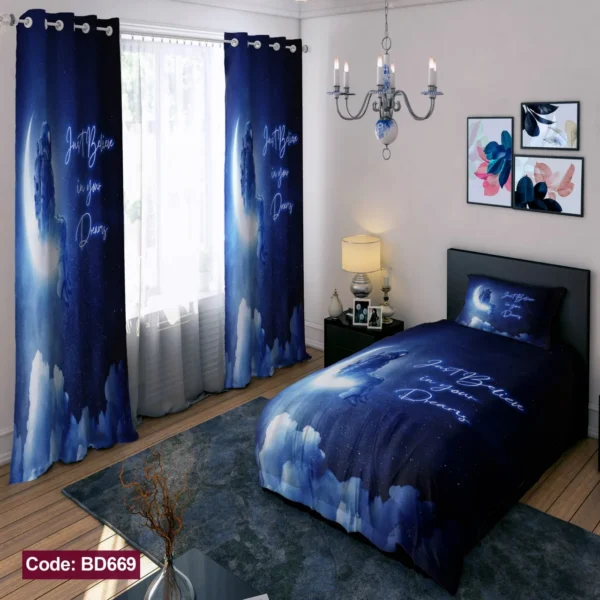 ست روتختی و پرده کد BD669 برند دکو
